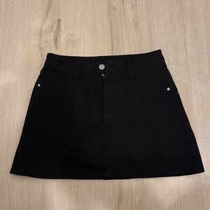 Black Denim Mini Skort for Women